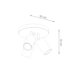 LED Deckenspot Schwarz RING - 3 x GU10 Fassung - exkl. LED's