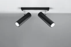 LED Deckenspot Schwarz Silber DIREZIONE - 2 x GU10 Fassung - exkl. LED's