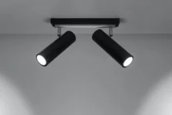 LED Deckenspot Schwarz Silber DIREZIONE - 2 x GU10 Fassung - exkl. LED's