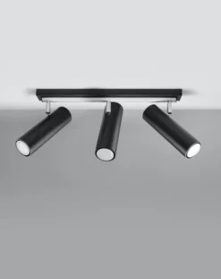 LED Deckenspot Schwarz Silber DIREZIONE - 3 x GU10 Fassung - exkl. LED's