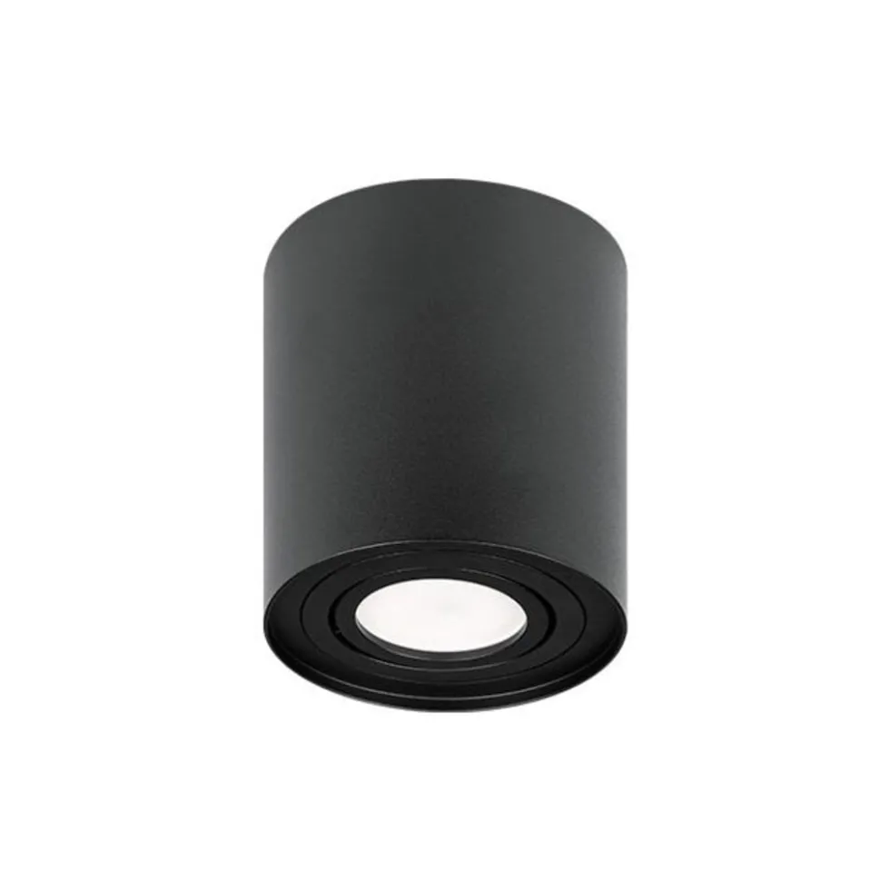 LED Deckenspot - Tube rund - Schwarz - mit GU10 Fassung - schwenkbar - exkl. LED Spot