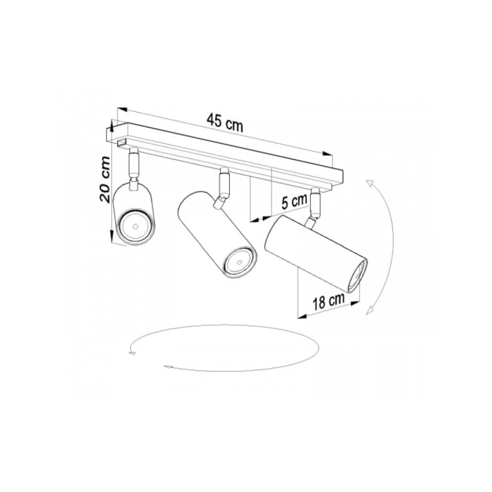 LED Deckenspot Weiß DIREZIONE - 3 x GU10 Fassung - exkl. LED's