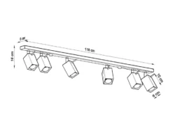 LED Deckenspot Weiß MERIDA - 6 x GU10 Fassung - exkl. LED's