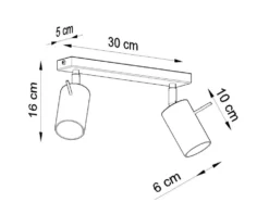 LED Deckenspot Weiß RING - 2 x GU10 Fassung - exkl. LED's