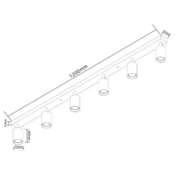 LED Deckenspot Weiß - 6 verstellbare GU10 Fassungen für LED Spots - exkl. LED Spot