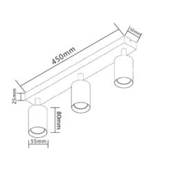 LED Deckenstrahler Weiß – 3 drehbare Spots – GU10 Fassung