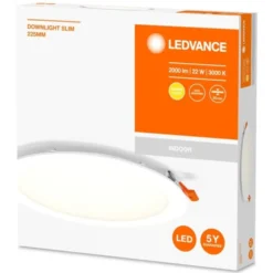LED Downlight Slim Recess Weiß 22W 2000lm 110D - 840 Kaltweiß | 225mm - Ausschnitt 200mm
