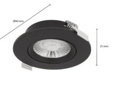 LED Einbauspot HYDRA - 6W - 3000K Warmweiß - dimmbar - Schwarz