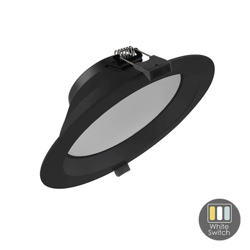 LED Einbauspot ORTHO - 15W - Sägegröße Ø170 - White switch - Schwarz