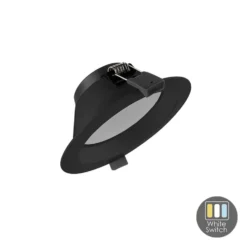 LED Einbauspot ORTHO - 12W - Sägegröße Ø120 - White switch - Schwarz