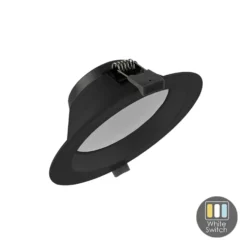 LED Einbauspot ORTHO - 15W - Sägegröße Ø135 - White switch - Schwarz