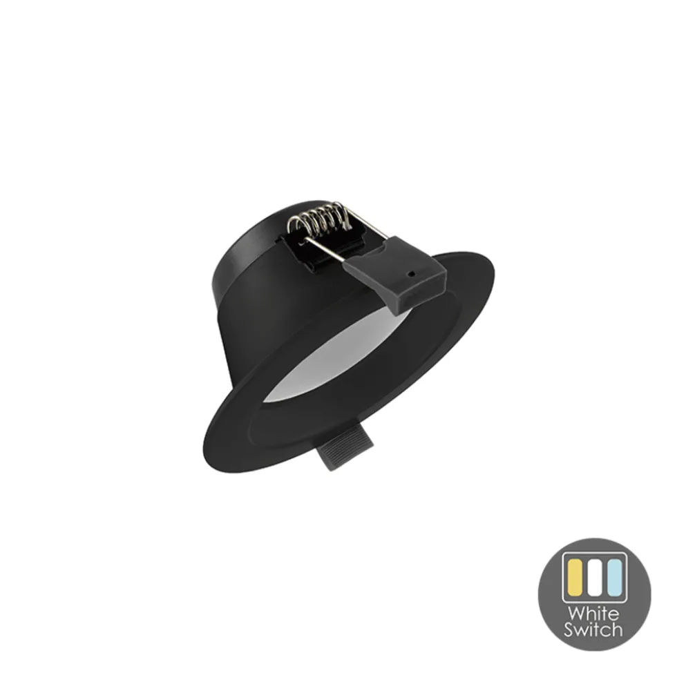 LED Einbauspot ORTHO - 10W - Sägegröße Ø90 - White switch - Schwarz
