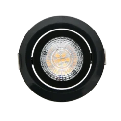 LED Einbaustrahler dimmbar Schwarz - 5W entspricht 45W - 3000K Warmweiß - Sägegröße 74mm