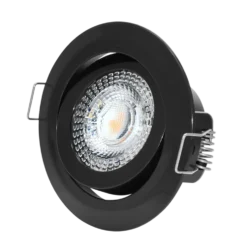 LED Einbaustrahler dimmbar Schwarz - 5W entspricht 45W - 3000K Warmweiß - Sägegröße 74mm