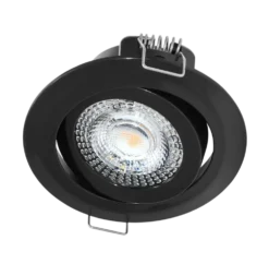 LED Einbaustrahler dimmbar Schwarz - 5W entspricht 45W - 3000K Warmweiß - Sägegröße 74mm