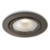 LED-Einbaustrahler 85 mm – IP54 Gun Metal – 5 W 450 lm – 2700 K Warmweiß | Geeignet für Badezimmer. Ausschnittgröße 75 mm – Dimmbar 230 V