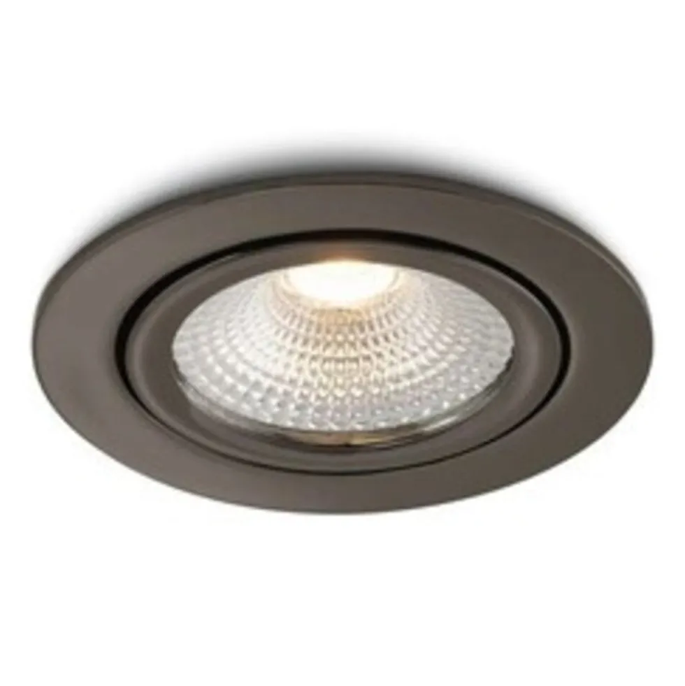 LED-Einbaustrahler 85 mm – IP54 Gun Metal – 5 W 450 lm – 2700 K Warmweiß | Geeignet für Badezimmer. Ausschnittgröße 75 mm – Dimmbar 230 V