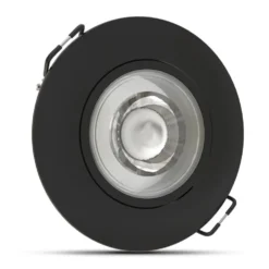 LED-Einbaustrahler - Schwarz - 4W - 3CCT - 3000K/4000K/6500K - 480lm - IP44 - 80mm - Neigbar - Dimmbar | Ausschnittgröße 68mm