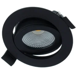 LED-Einbaustrahler Slim Schwarz Rund 5W 350lm 60D - 927 Warmweiß | 82mm - IP44 - Dimmbar - Höchste Farbwiedergabe