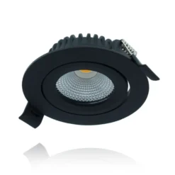 LED-Einbaustrahler Slim Schwarz Rund 5W 350lm 60D - 927 Warmweiß | 82mm - IP44 - Dimmbar - Höchste Farbwiedergabe
