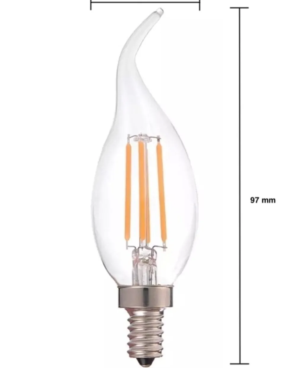 LED Fadenlampe dimmbar - E14 C37 - 5W entspricht 40W - 2700K Warmweiß