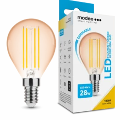 LED Fadenlampe - dimmbar - E14 Sockel - G45 - 4W entspricht 28W - 1800K extra Warmweiß