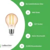 LED Fadenlampe E27 - A60 - 4W entspricht 33W - 1800K extra Warmweiß