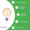 LED Fadenlampe E27 - G80 - 4W entspricht 33W - 1800K extra Warmweiß - Globe