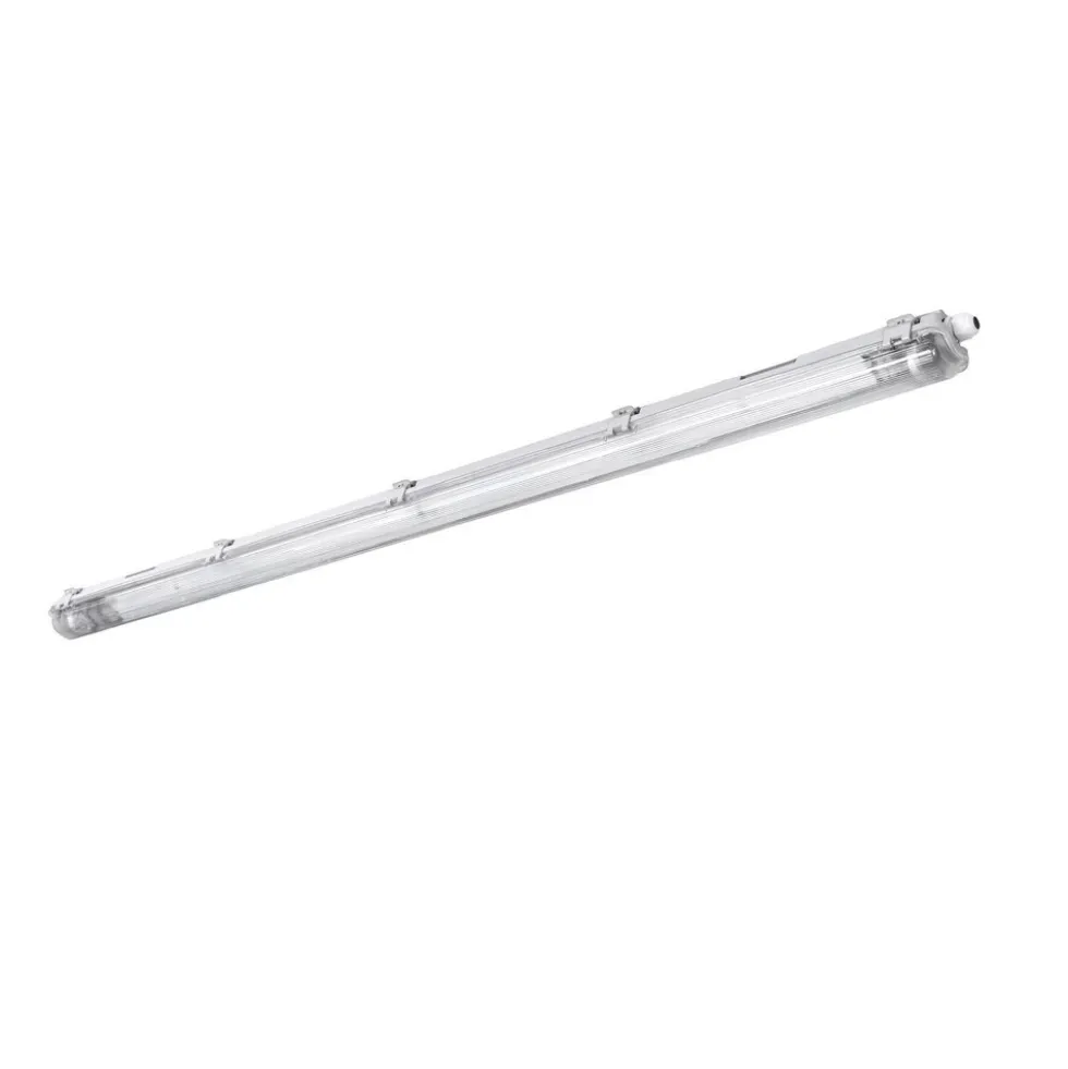 LED-Feuchtraumleuchte IP65 T8/G13 - 150cm Grau | 1- oder 2-Fassungen für 150cm LED Röhren Universal | IK10 Wannenleuchte