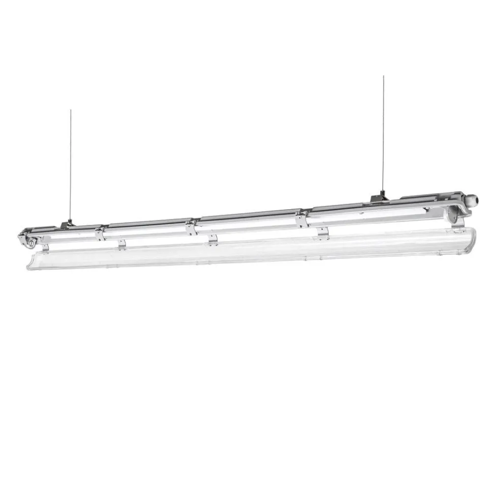 LED-Feuchtraumleuchte IP65 T8/G13 - 150cm Grau | 1- oder 2-Fassungen für 150cm LED Röhren Universal | IK10 Wannenleuchte