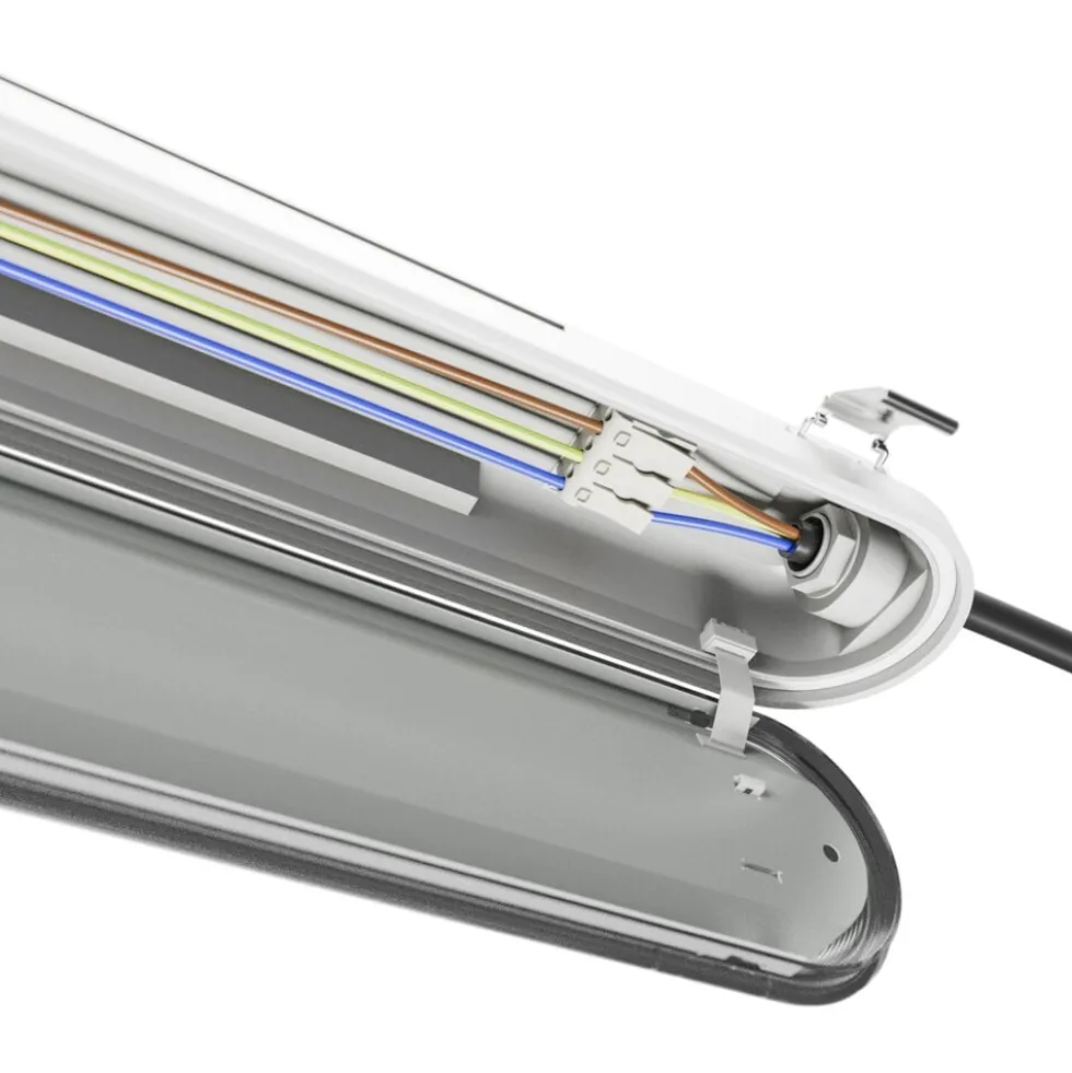 LED Feuchtraumleuchte IP66 – 27-58W 4200-8700Lm – 6000K 865 Tageslichtweiß | 150cm – Multi Lumen Einstellbar – Limea Pro