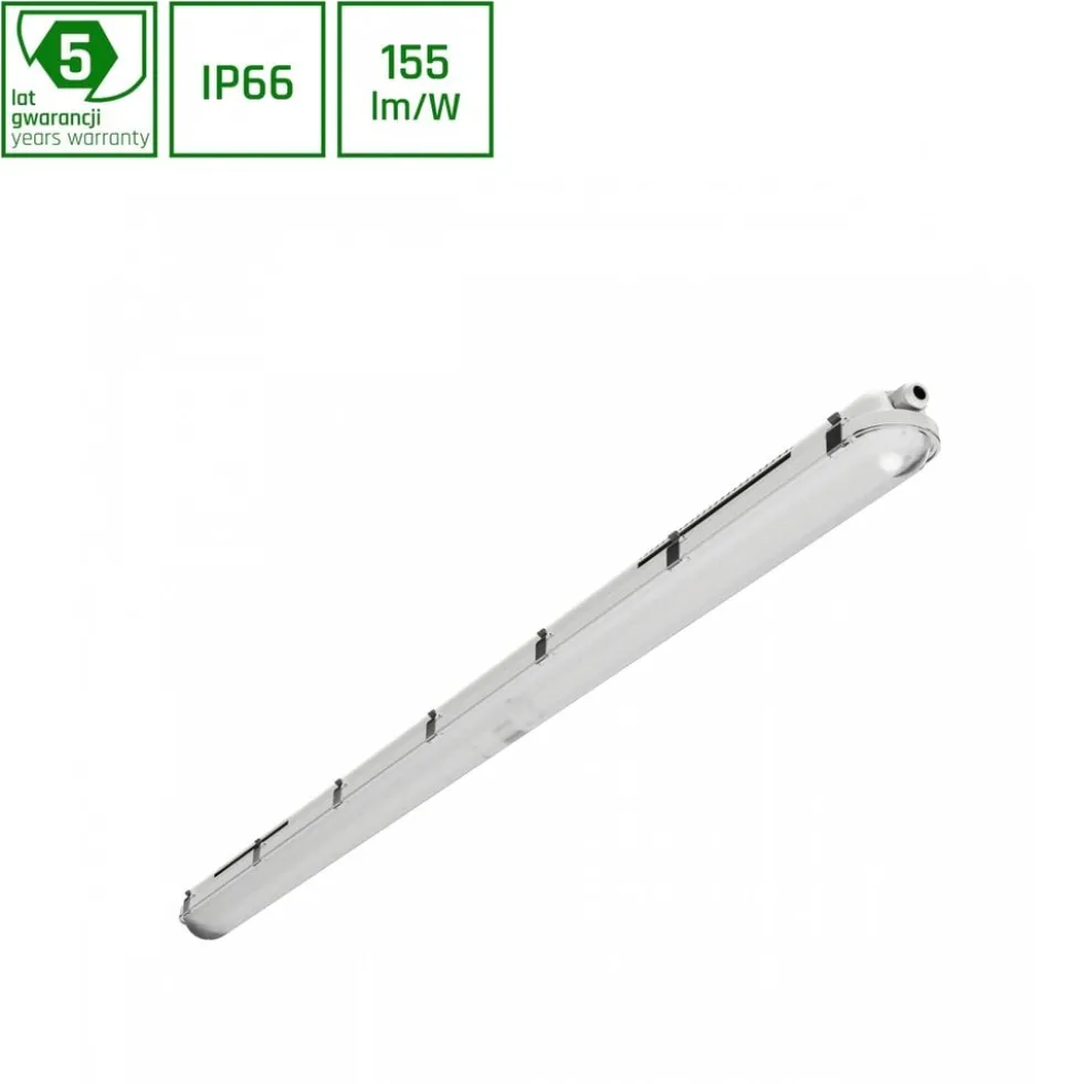 LED Feuchtraumleuchte IP66 – 27-58W 4200-9000Lm – 840 Kaltweiß | 150cm – Multi Lumen Einstellbar – IK10 – Limea Pro