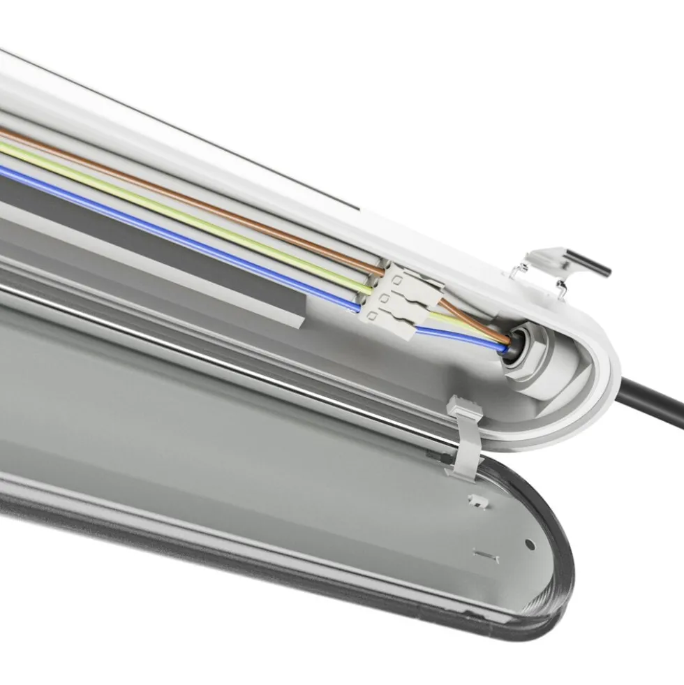 LED Feuchtraumleuchte IP66 – 27-58W 4200-9000Lm – 840 Kaltweiß | 150cm – Multi Lumen Einstellbar – IK10 – Limea Pro