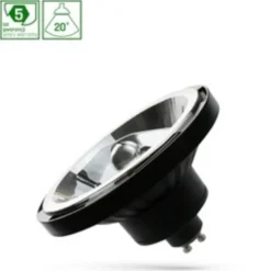 LED GU10 AR111 - 10W - 3000K Warmweiß - 20° Abstrahlwinkel - Schwarz
