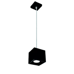 LED GU10 Deckenspot gesenkt Schwarz viereckig- 65cm Kabellänge - max. 40W