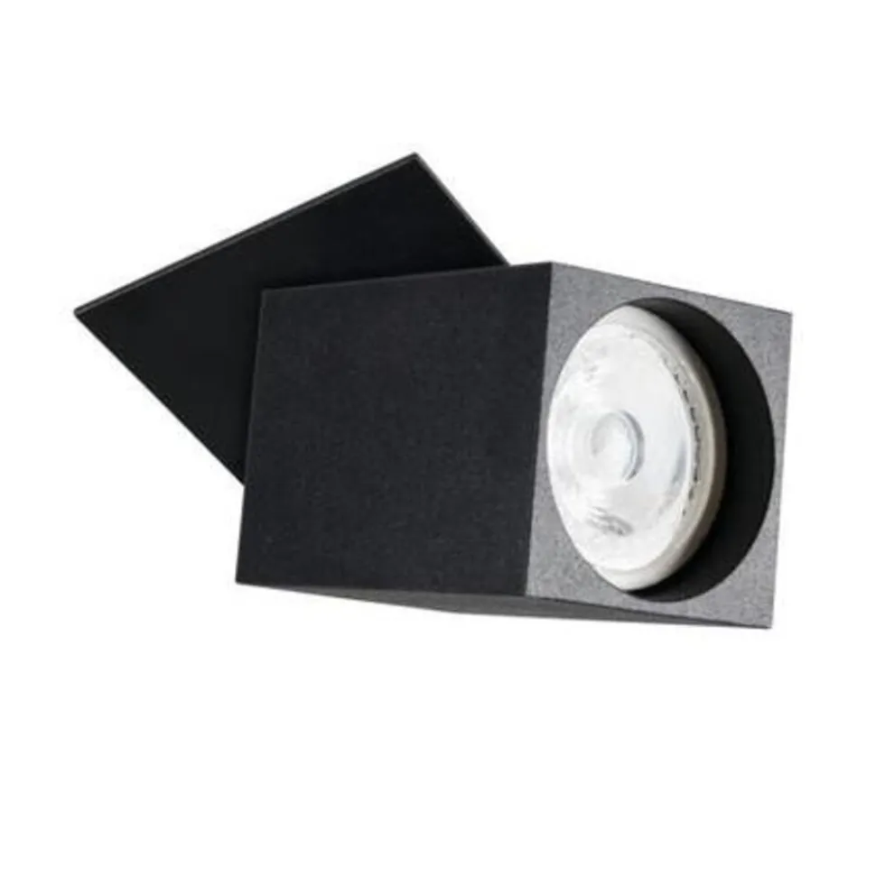 LED GU10 Deckenspot schwenkbar Schwarz viereckig - für 1x LED GU10 Spot