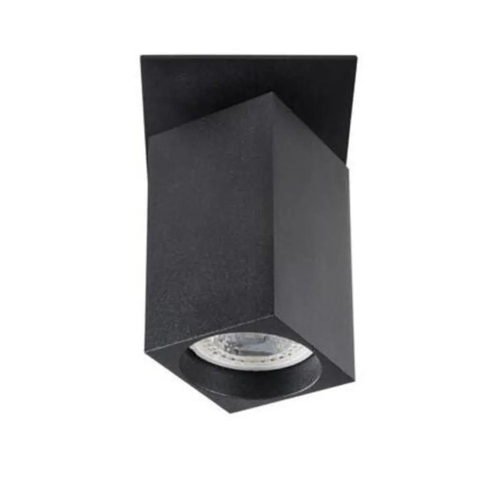 LED GU10 Deckenspot schwenkbar Schwarz viereckig - für 1x LED GU10 Spot