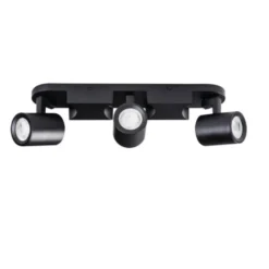 LED GU10 Deckenspot Wandspot schwarz - dreifach für 3 LED GU10 Spots