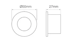 LED GU11 / MR11 Strahler Einbaurahmen 35mm - Schwarz rund - wasserdicht IP44 - Sägegröße 45mm - Außengröße 55mm