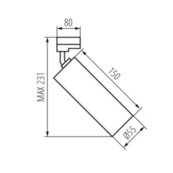 LED GU10 Schienenspot schwarz - 3-Fase universal - für 1 LED GU10 Spot
