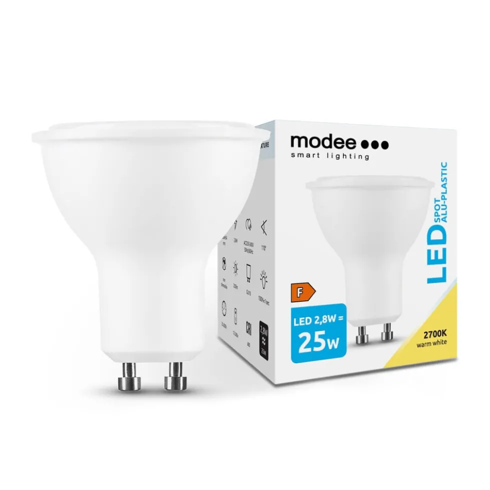 LED GU10 Spot – 3W 250lm – 2700K Warmweiß – 110° Abstrahlwinkel – Kunststoffgehäuse