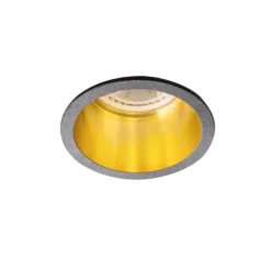 LED GU10 Strahler Einbaurahmen Schwarz Gold rund - für 1 LED GU10 Spot