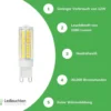 LED G9 - 12W entspricht 100W - 4000K Neutralweiß - 19x75 mm