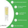 LED G9 - 8W entspricht 70W - 2700K Warmweiß -64x19 mm