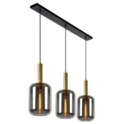 LED Hanglamp JOANNET zwart - 3x E27 fitting - Fumé