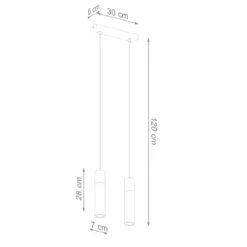 LED Hängeleuchte Beton Holz ZANE - 2 x GU10 Fassung - exkl. LED's