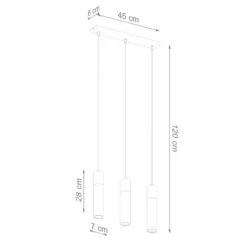 LED Hängeleuchte Beton Holz ZANE - 3 x GU10 Fassung - exkl. LED's