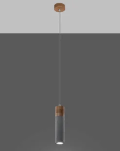 LED Hängeleuchte Beton Holz ZANE - 1 x GU10 Fassung - exkl. LED's