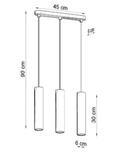 LED Hängeleuchte Beton LUVO - 3 x GU10 Fassung - exkl. LED's