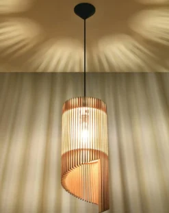 LED Hängeleuchte Holz ALEXIA - 1 x E27 Fassung - exkl. LED's
